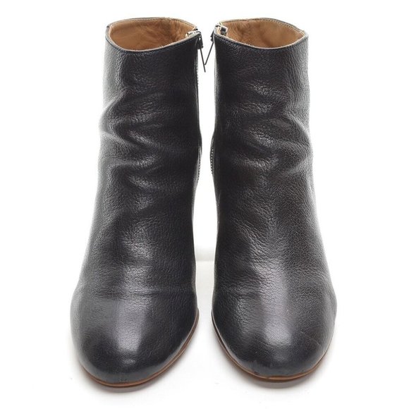 Everlane Black Pebbled Leather Heeled Zip Ankle Boots 8 - Picture 3 of 7